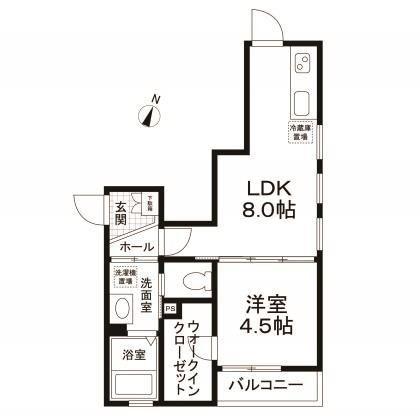 エイスノート(1LDK/1階)の間取り写真