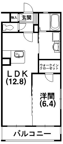 グランドール立野(1LDK/3階)の間取り写真