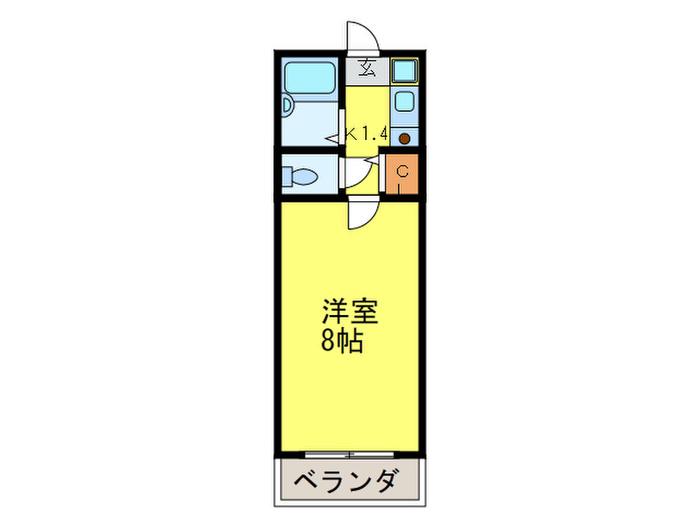 グランディール平尾山荘(1K/5階)の間取り写真