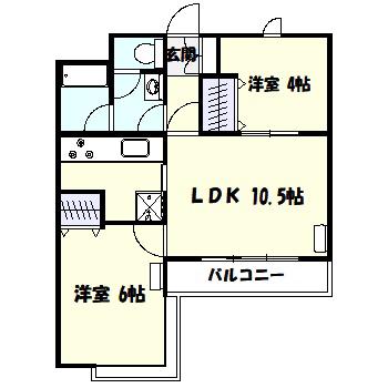 津田山ヒルテラス(2LDK/3階)の間取り写真