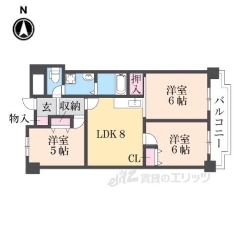 友井グレイス(3LDK/5階)の間取り写真