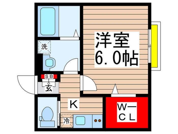 パークハウス船橋(1K/1階)の間取り写真