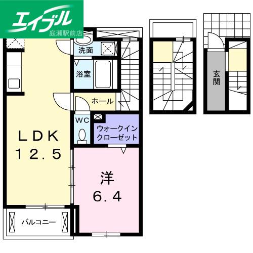 MK・ポラリスB棟(1LDK/3階)の間取り写真