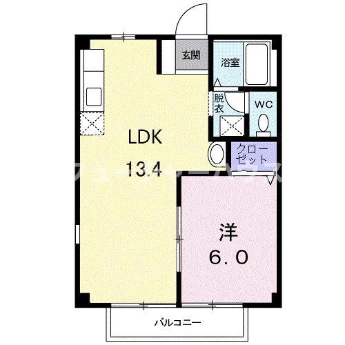 エスタシオンII(1LDK/1階)の間取り写真