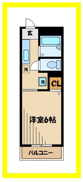 メゾンピュアリティ(1K/3階)の間取り写真