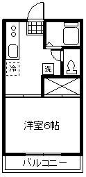グランデュール近藤(ワンルーム/2階)の間取り写真