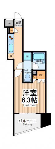 スパシエ川崎ウエスト(1K/4階)の間取り写真