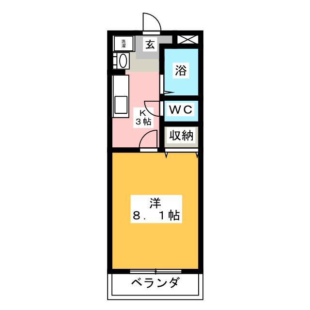プロニティ(1K/2階)の間取り写真
