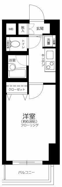 プレール・ドゥーク文京白山(1K/4階)の間取り写真