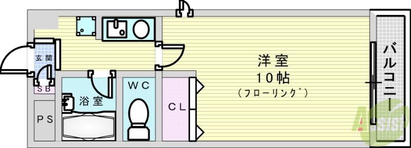 プレナード瑞起(1K/3階)の間取り写真
