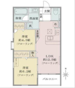 ウッドヴィラ西馬込(2LDK/1階)の間取り写真