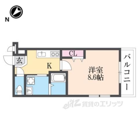 フジパレス北城内イースト(1K/3階)の間取り写真