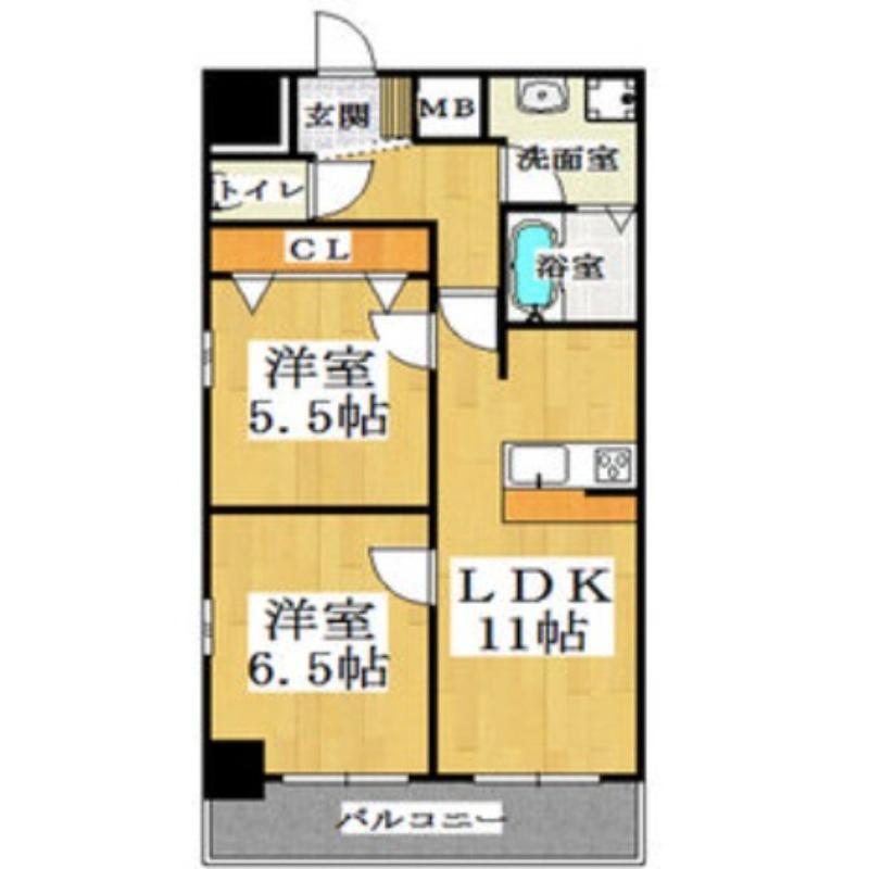 メゾン・デ・ノムラ島之内(2LDK/8階)の間取り写真