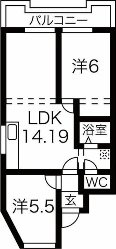 スカイフォート(2LDK/2階)の間取り写真