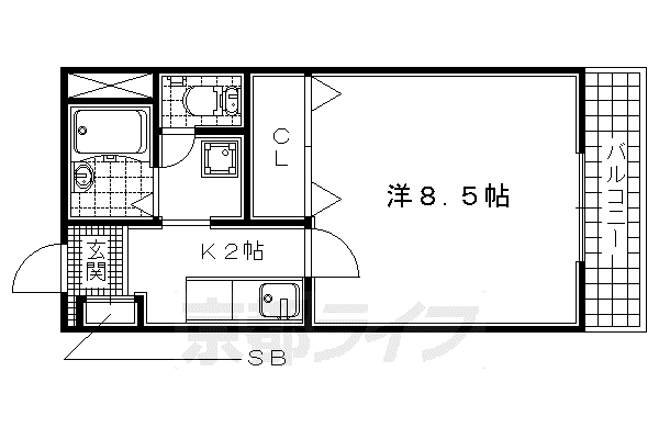 アメニティ 里(1K/1階)の間取り写真
