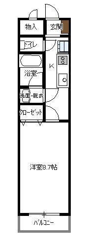 リトルハイム厨川(1K/1階)の間取り写真