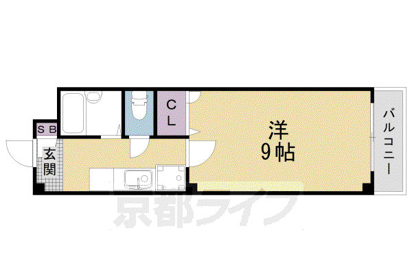 シュエットC(1K/1階)の間取り写真