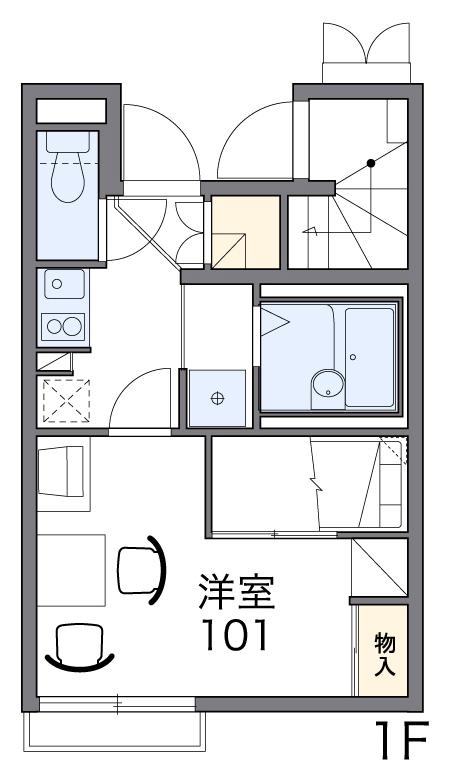 レオパレス片山(1K/1階)の間取り写真