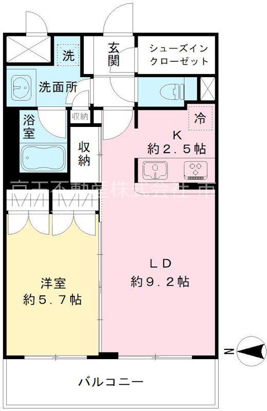 ACOLT氷川台(1LDK/4階)の間取り写真