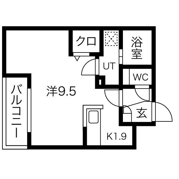 STRAHL澄川(1K/1階)の間取り写真