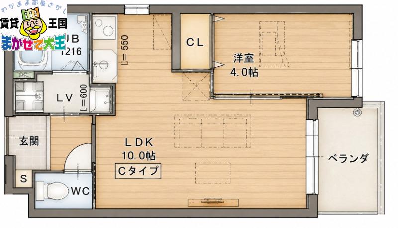 VIVACE平和町(1LDK/1階)の間取り写真