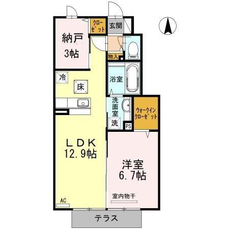アプローズコート(1LDK/1階)の間取り写真