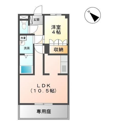 ガーデンコート21(1LDK/1階)の間取り写真