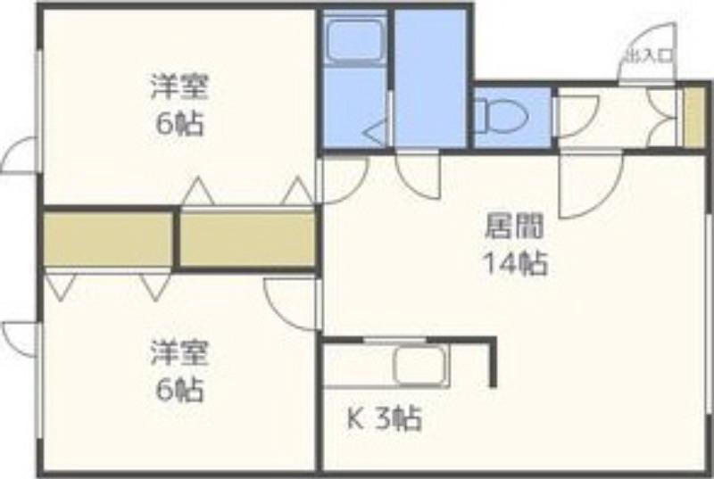 キウイハイツ(2LDK/3階)の間取り写真