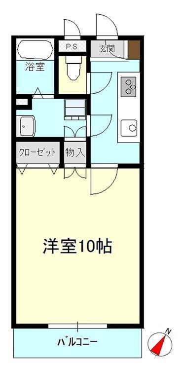 アメニティーコートつくば(1K/1階)の間取り写真