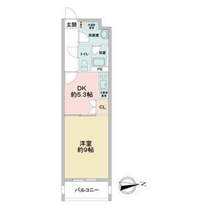 レジディア東桜(1DK/2階)の間取り写真