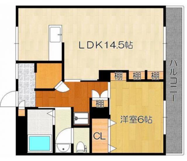 大財マンション(1LDK/3階)の間取り写真