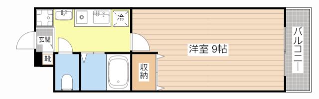 セコンダリー谷畑(1K/1階)の間取り写真