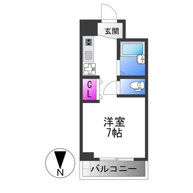 ノアーズアーク長田21(1K/6階)の間取り写真
