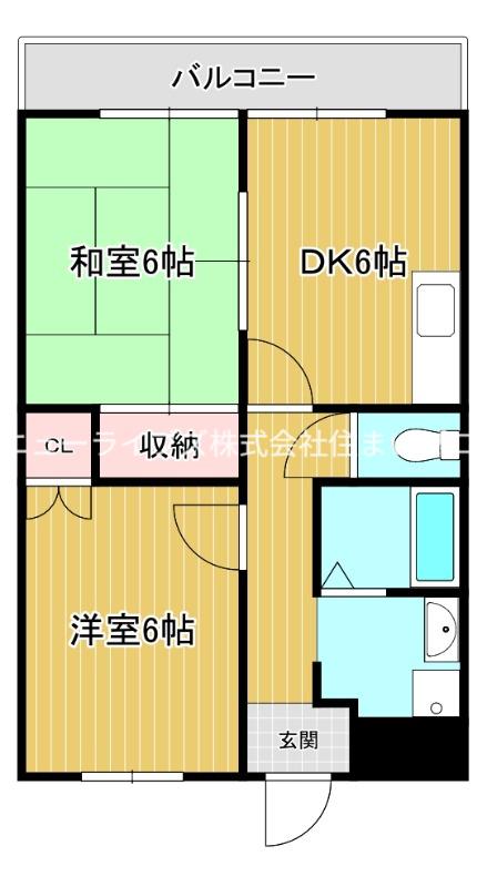 アビリティケイ(2DK/4階)の間取り写真