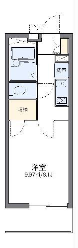 レオパレスくるみ(1K/4階)の間取り写真