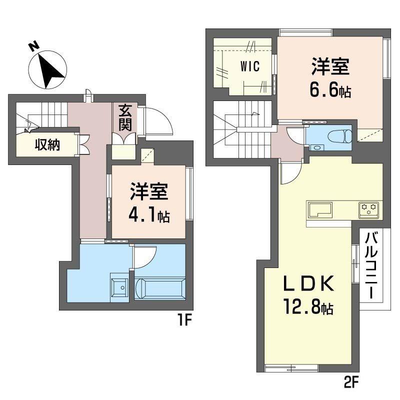 ラ クラッセ シャーメゾン ミナト(2LDK/1階)の間取り写真