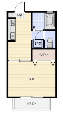 サンライズ弐番館(1K/2階)の間取り写真
