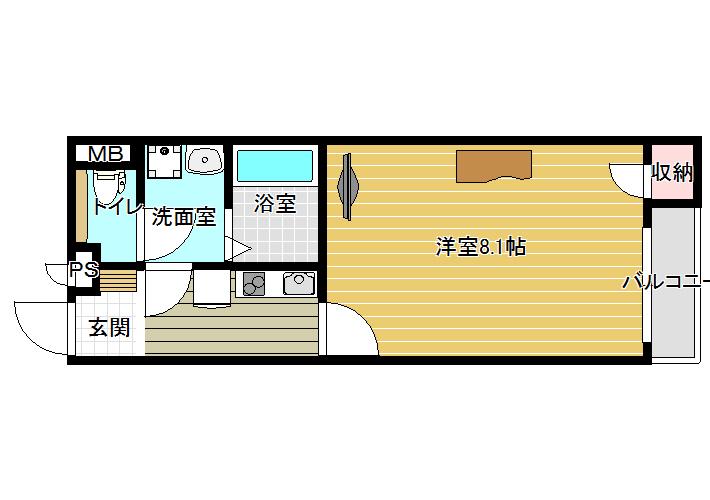 クレイノヴィオーラ(1K/2階)の間取り写真