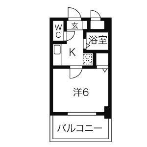 ニューユウチク(1K/3階)の間取り写真