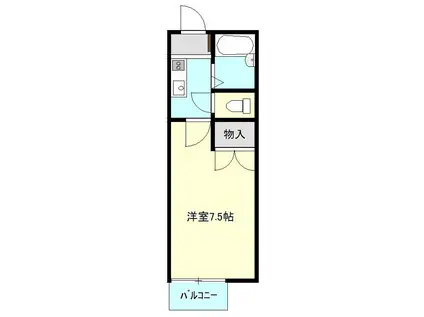 エスペロ清水町(1K/2階)の間取り写真