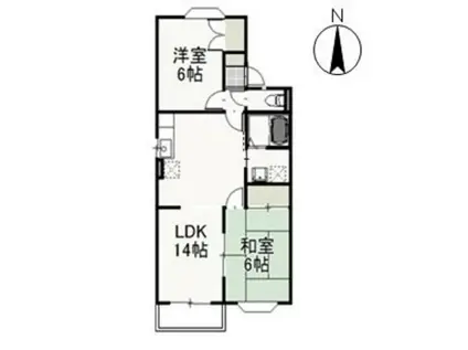 メゾンヴェルデ(2LDK/2階)の間取り写真