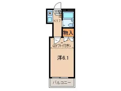 六十谷第3マンション(1K/2階)の間取り写真