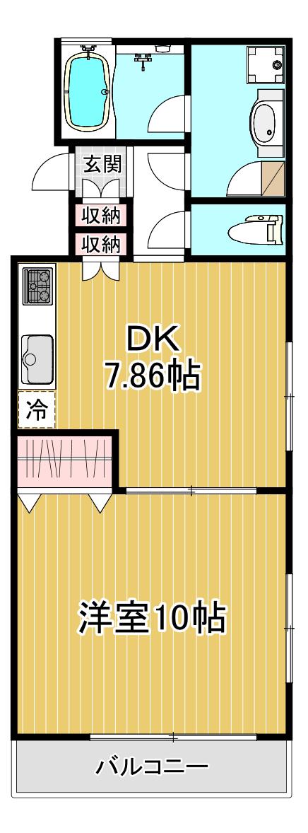 T-PLACE(1DK/2階)の間取り写真