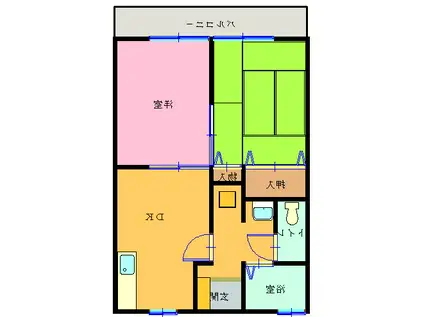 笹原田中アパート(2DK/1階)の間取り写真