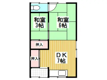 永宮アパート(2DK/2階)の間取り写真