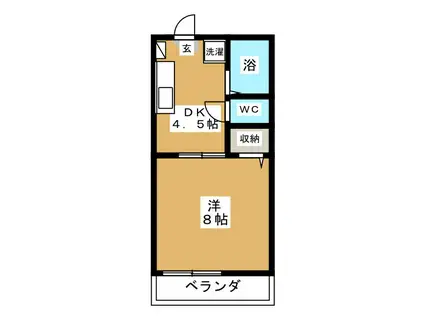 メゾン大野台(1DK/2階)の間取り写真