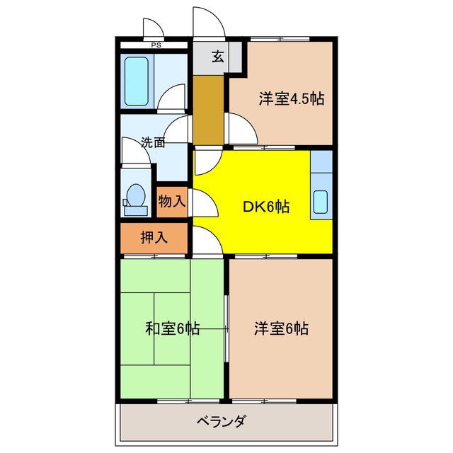 メゾンエクセル(3DK/3階)の間取り写真