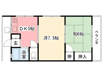 中野マンション(2DK/2階)の間取り写真