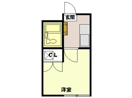 サンライトマンション(1K/2階)の間取り写真