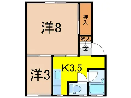 レジェンド(1SK/1階)の間取り写真